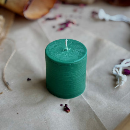 Green Pillar Candle 2 Inch – Soy Wax Ritual & Décor Candle | Pack of 4