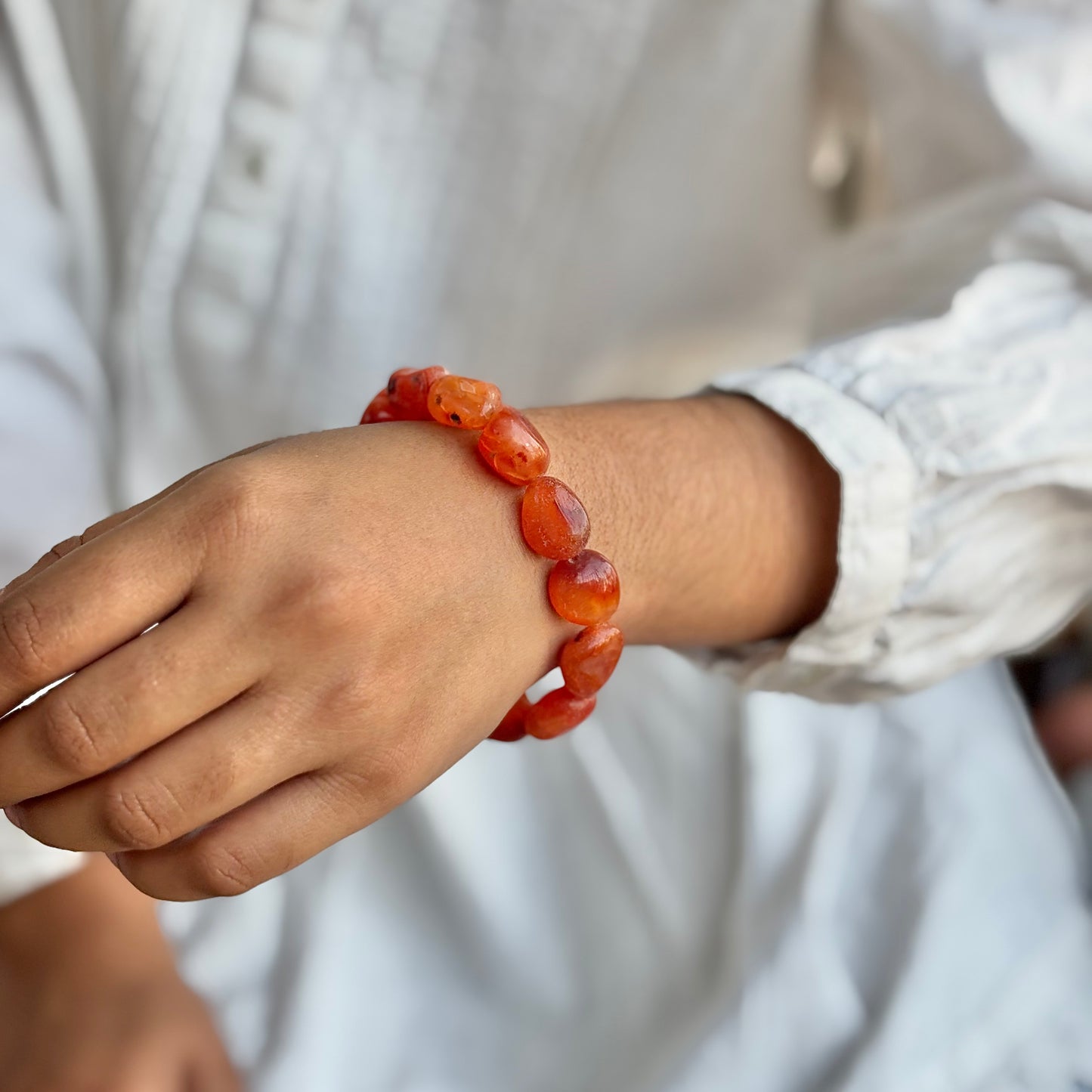 Orange Carnelian Tumble Bracelet | Opportunities & Courage