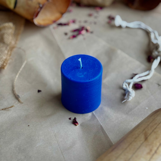 Blue Pillar Candle 2 Inch – Soy Wax Ritual & Décor Candle | Pack of 4