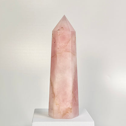 Rose Quartz Six-Facet Tower – 620g - Attract Love • Heal Emotionally • Radiate Compassion