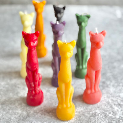 Cat figurine Beeswax Candle | Colour Option Available