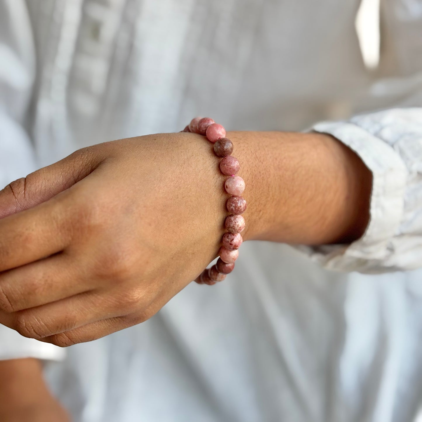 Thulite Bead Bracelet - 8mm | Self-love & acceptance