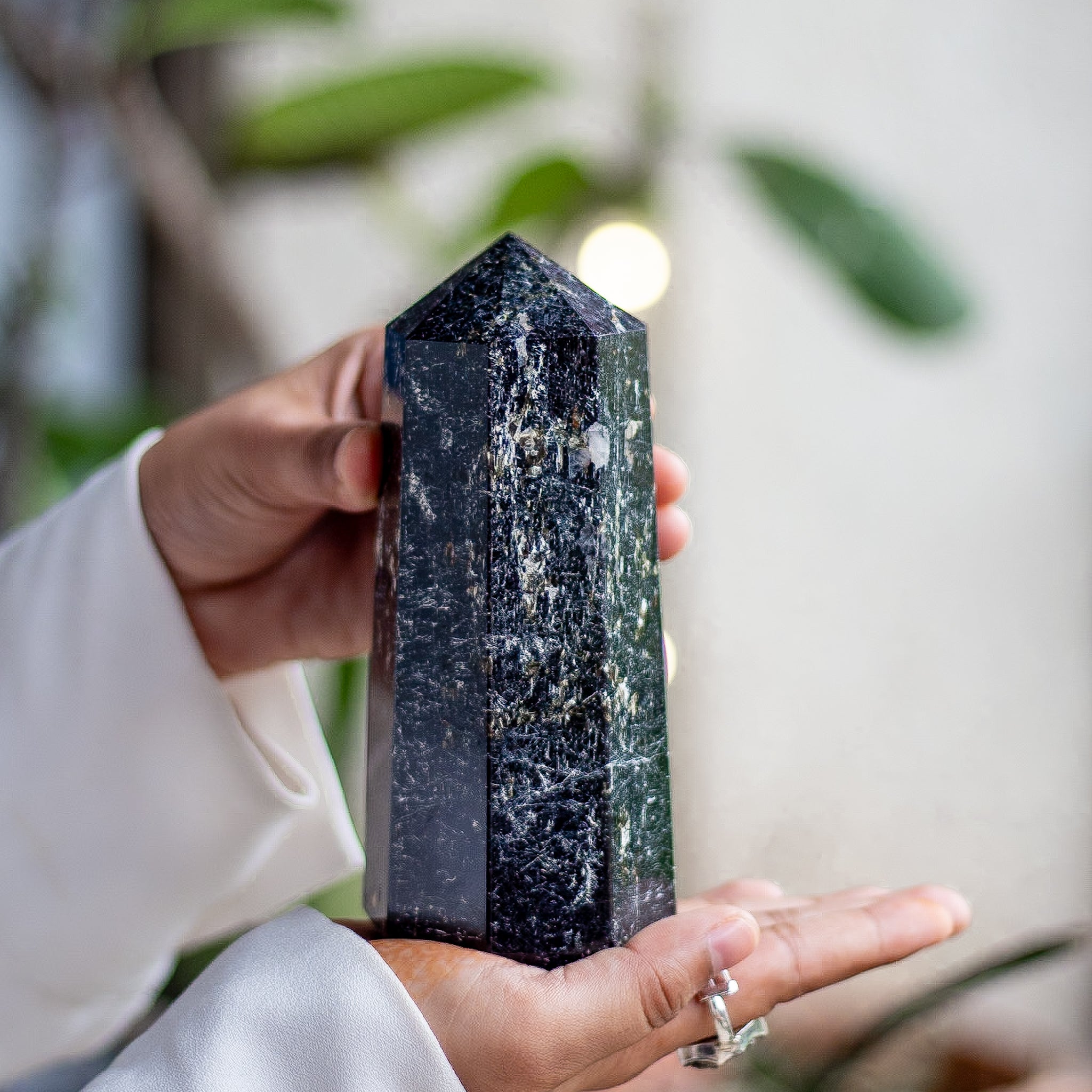 Black Tourmaline Obelisk buy 5in - emotional, opening the connection between Earth and your spirit, pathway for light to enter Earthly plane