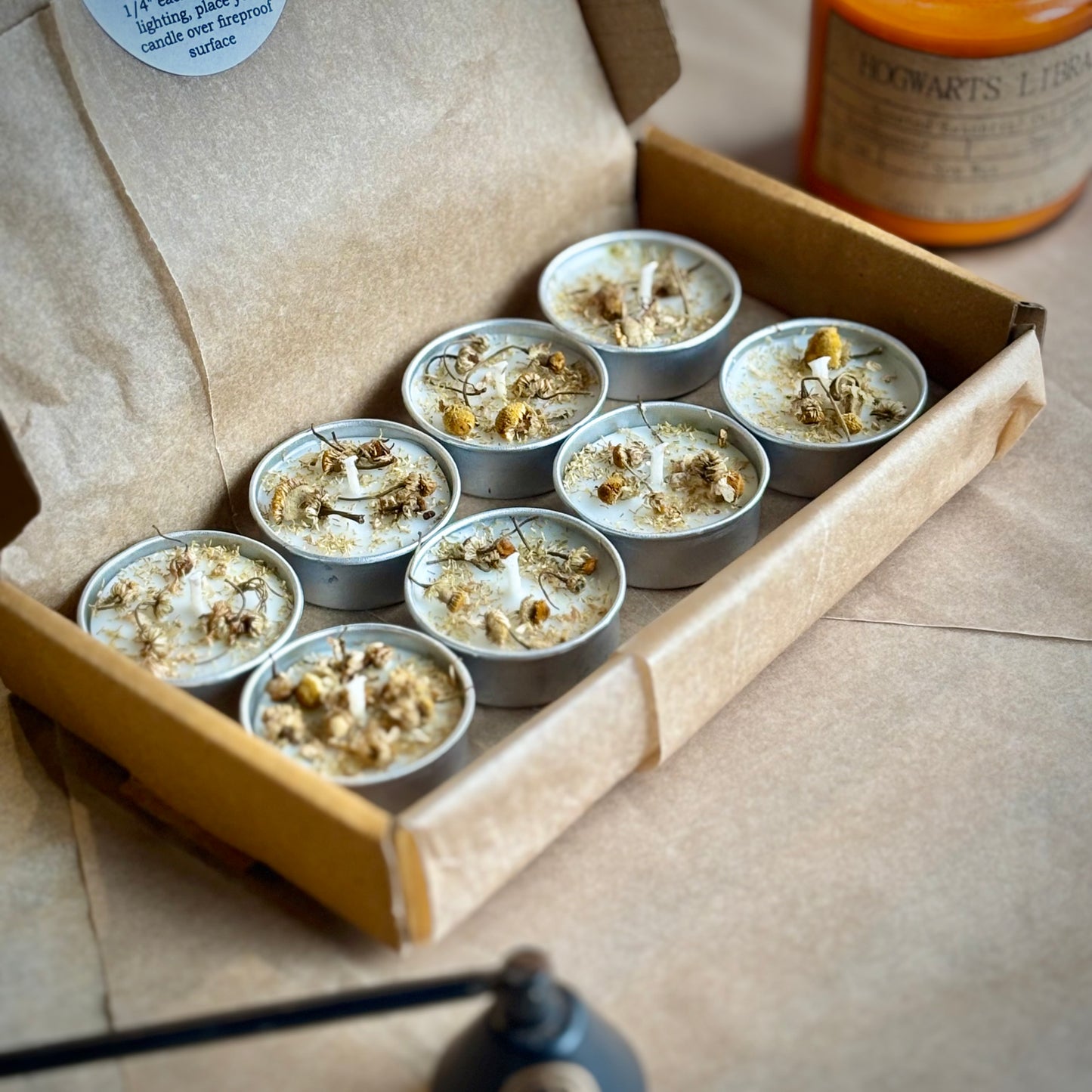 Chamomile Infused Soy Wax Tealight Candles – Unscented