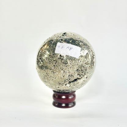 Extra Large Peruvian Pyrite Druzy Sphere 4.6 Kg – Abundance & Prosperity