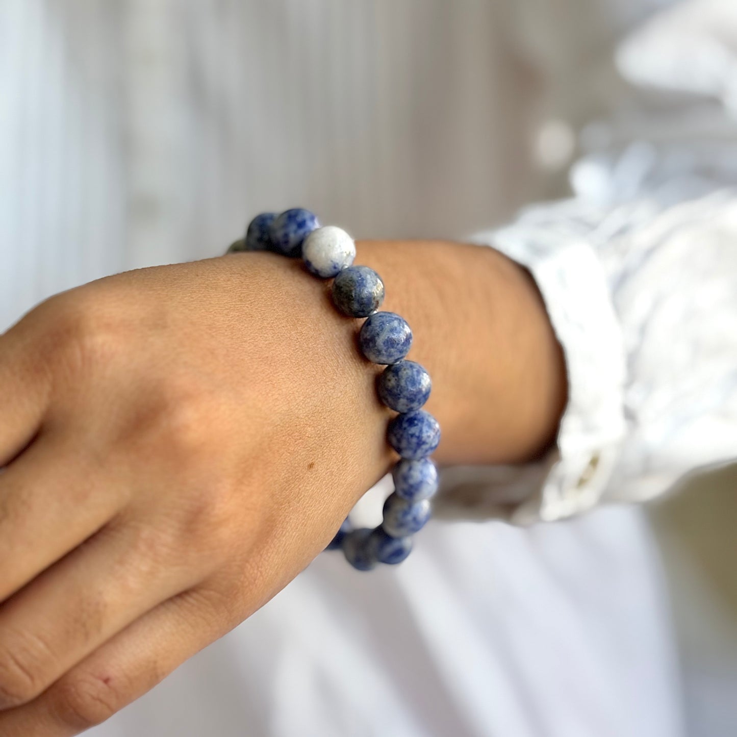 Sodalite Bead Bracelet - 10mm | Stone for Emotional Balance