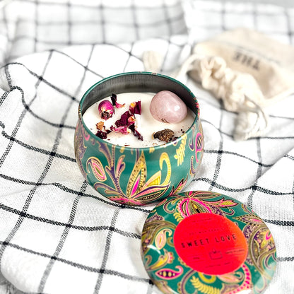 Sweet Love Tin Container Soy Intention Candle - 100 g
