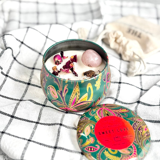 Sweet Love Tin Container Soy Intention Candle - 100 g