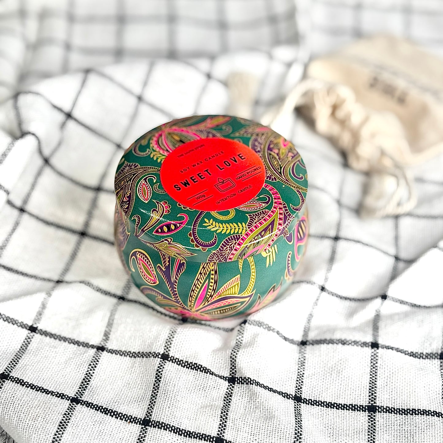Sweet Love Tin Container Soy Intention Candle - 100 g