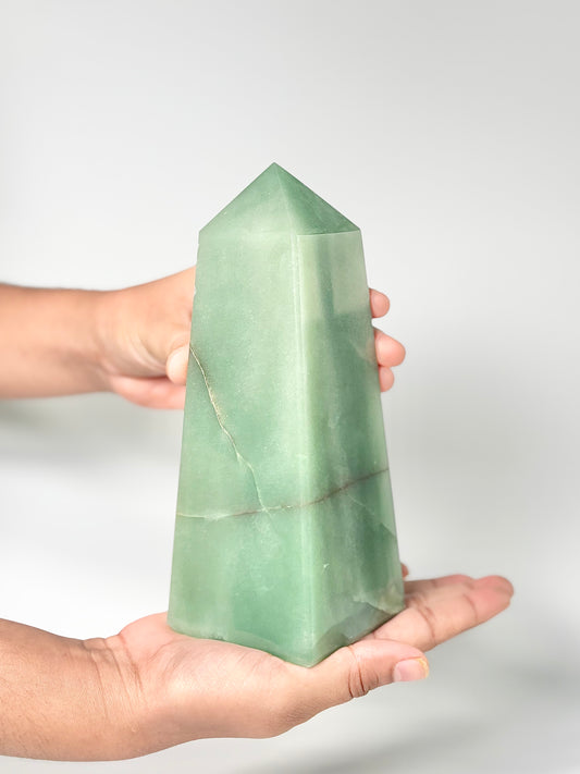 Four Facet Green Aventurine Tower – 1.2kg - Fresh Tones & Grounded Symmetry