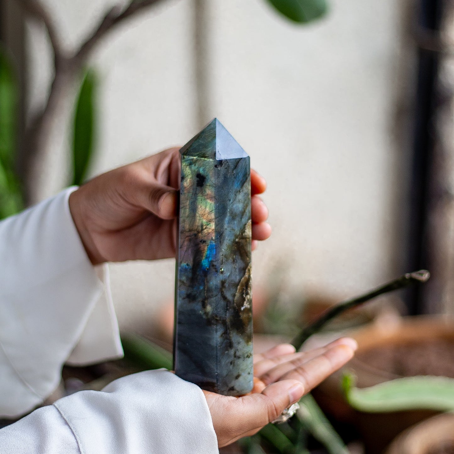 Labradorite Tower - 357 Gm | Promotes Spiritual Growth