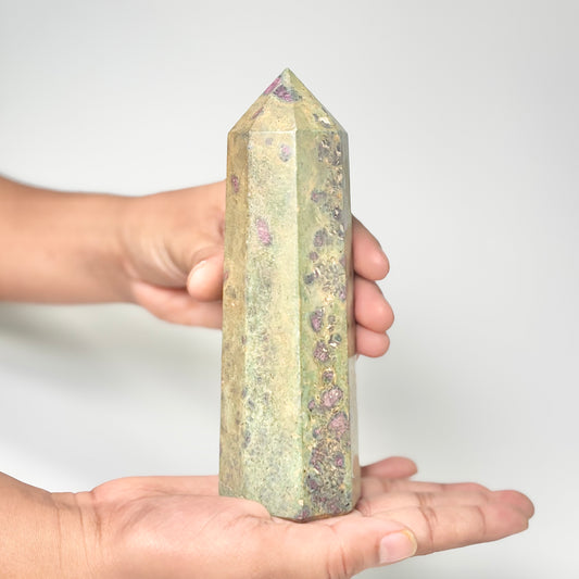 Eight Facet Ruby in Zoisite Tower – 650g - Vivid Colour & Balanced Design