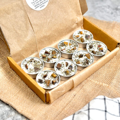 Peppermint & Tiger’s Eye Soy Tealight Candle