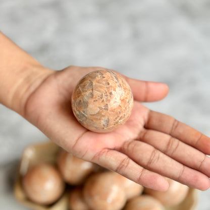 Peach Moonstone Sphere | Stimulates Creativity & Boost Vitality