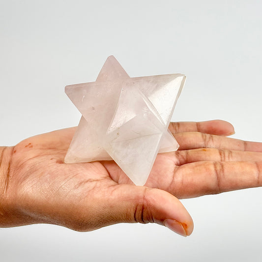 Rose Quartz Large Merakaba Carving - 160 Gm