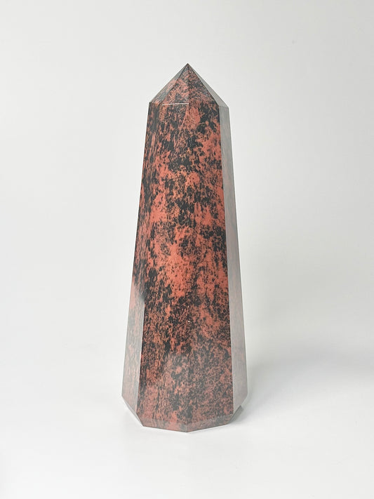 Eight Facet Mahogany Obsidian Tower – 752g - Rich Earth Tones & Balanced Form