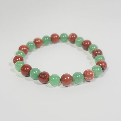 Red Jasper & Green Aventurine Bracelet – Grounding & Prosperity