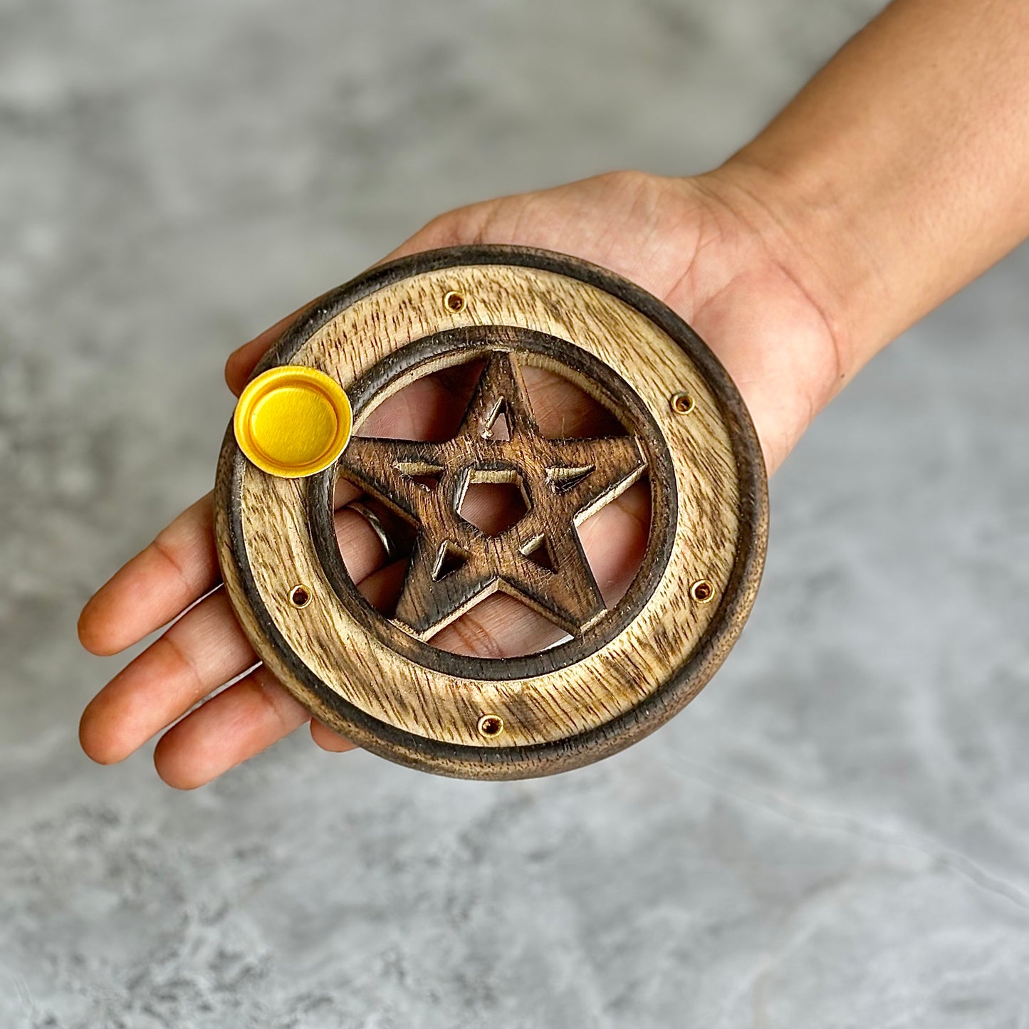 Pentacle Wooden Incense & Dhoop Cone Display Stand