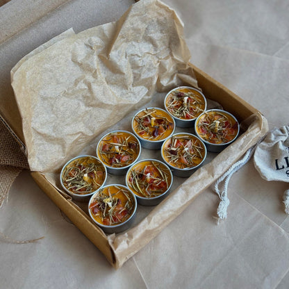 Tealight Orange Soy Wax Tealight Candle with Rosemary & Carnelian