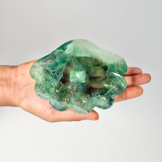 Green Fluorite Shell Bowl