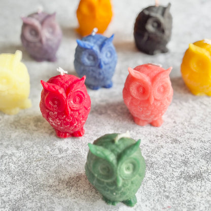 Small Owl Figurine Beeswax Candle | Colour Option Available