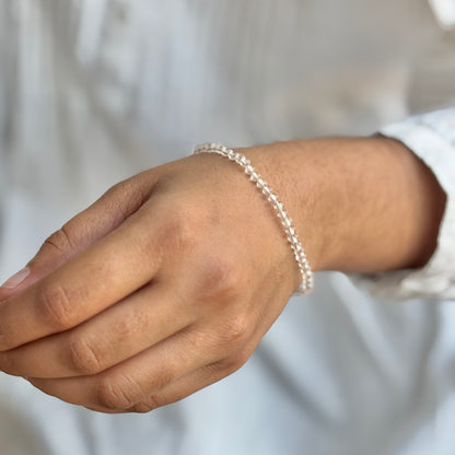 Clear Quartz Bead Bracelet - 4 mm | Amplify the Energies