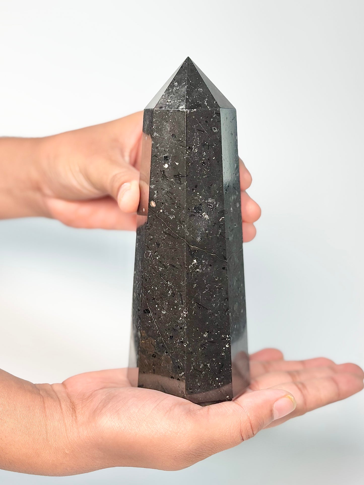 Eight Facet Black Tourmaline Tower – 766g - Bold Presence & Timeless Design
