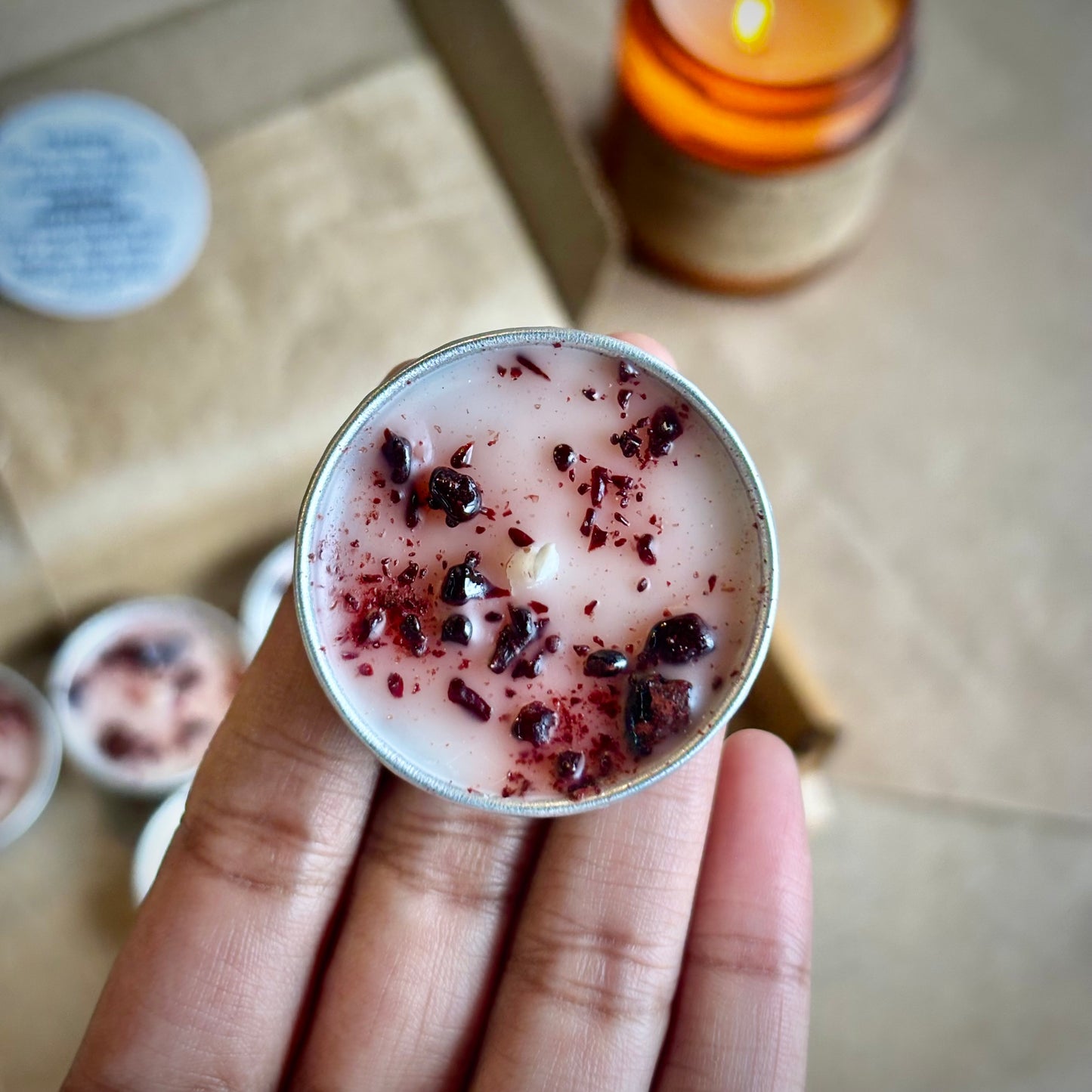 Dragon Blood Resin Infused Soy Wax Tealight Candles – Unscented