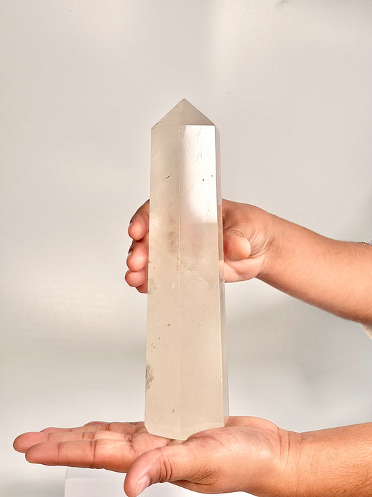Clear Quartz Six-Facet Tower – 837g - Amplify Energy • Clarity of Mind • Spiritual Alignment