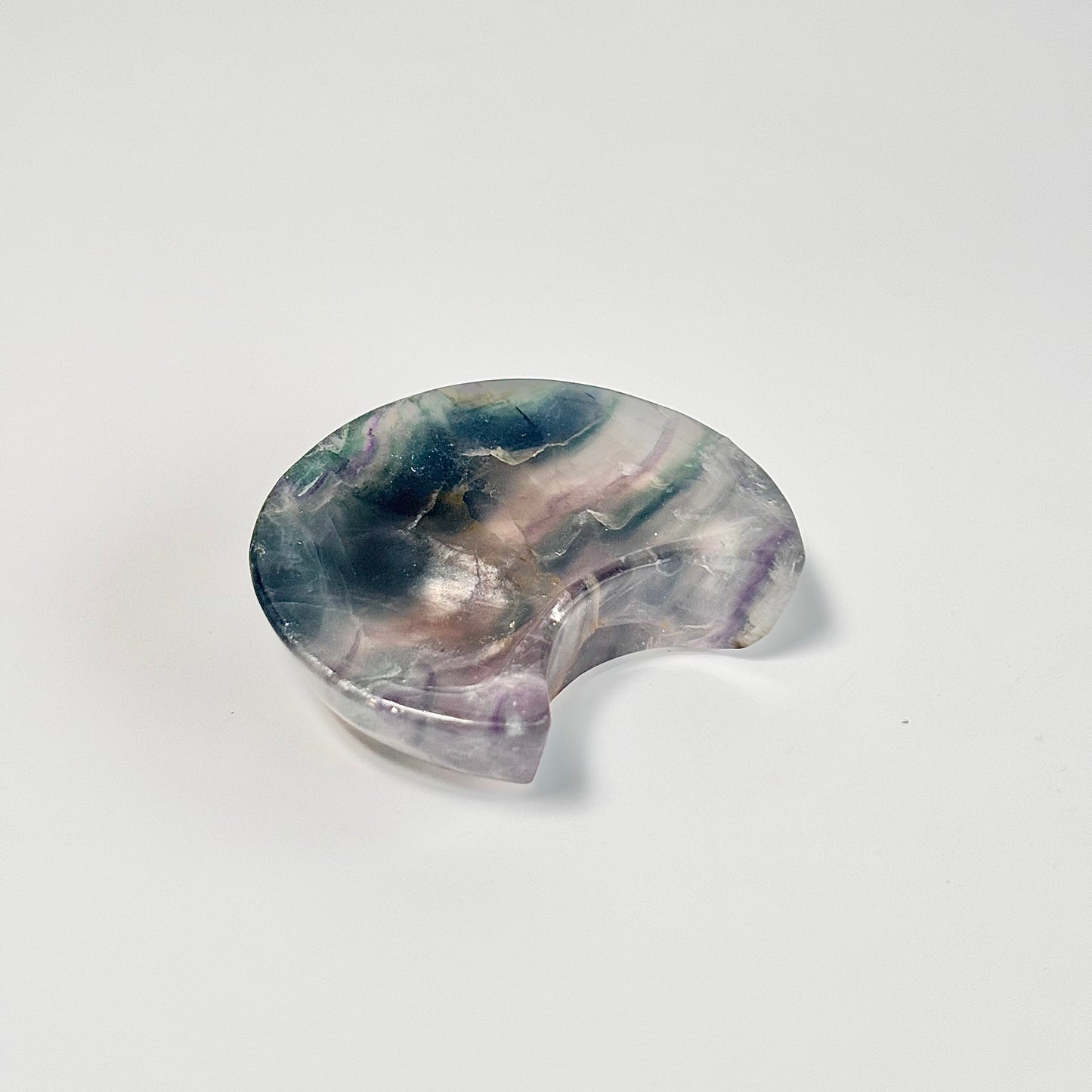 Crescent Moon-Shaped Fluorite Bowl