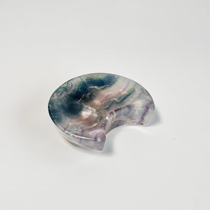 Crescent Moon-Shaped Fluorite Bowl