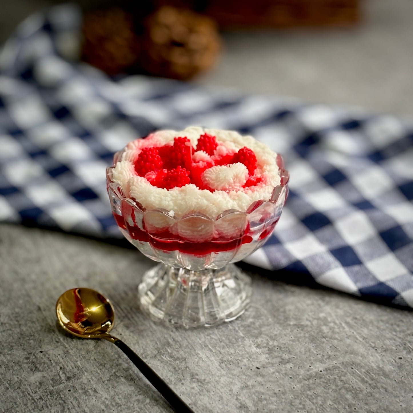 Strawberry Jam with whipped Cream Candle | Dessert Candle