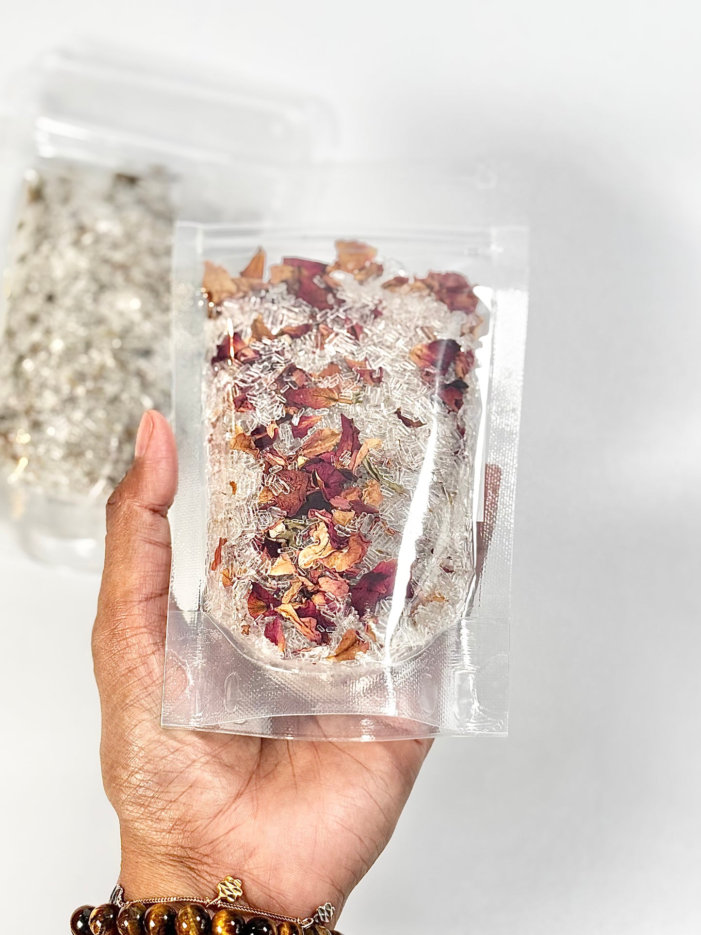 Peppermint + Rosemary & Rose Essential Oil + Rose petals Epsom Salt Combo - Set of 2
