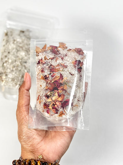 Peppermint + Rosemary & Rose Essential Oil + Rose petals Epsom Salt Combo - Set of 2