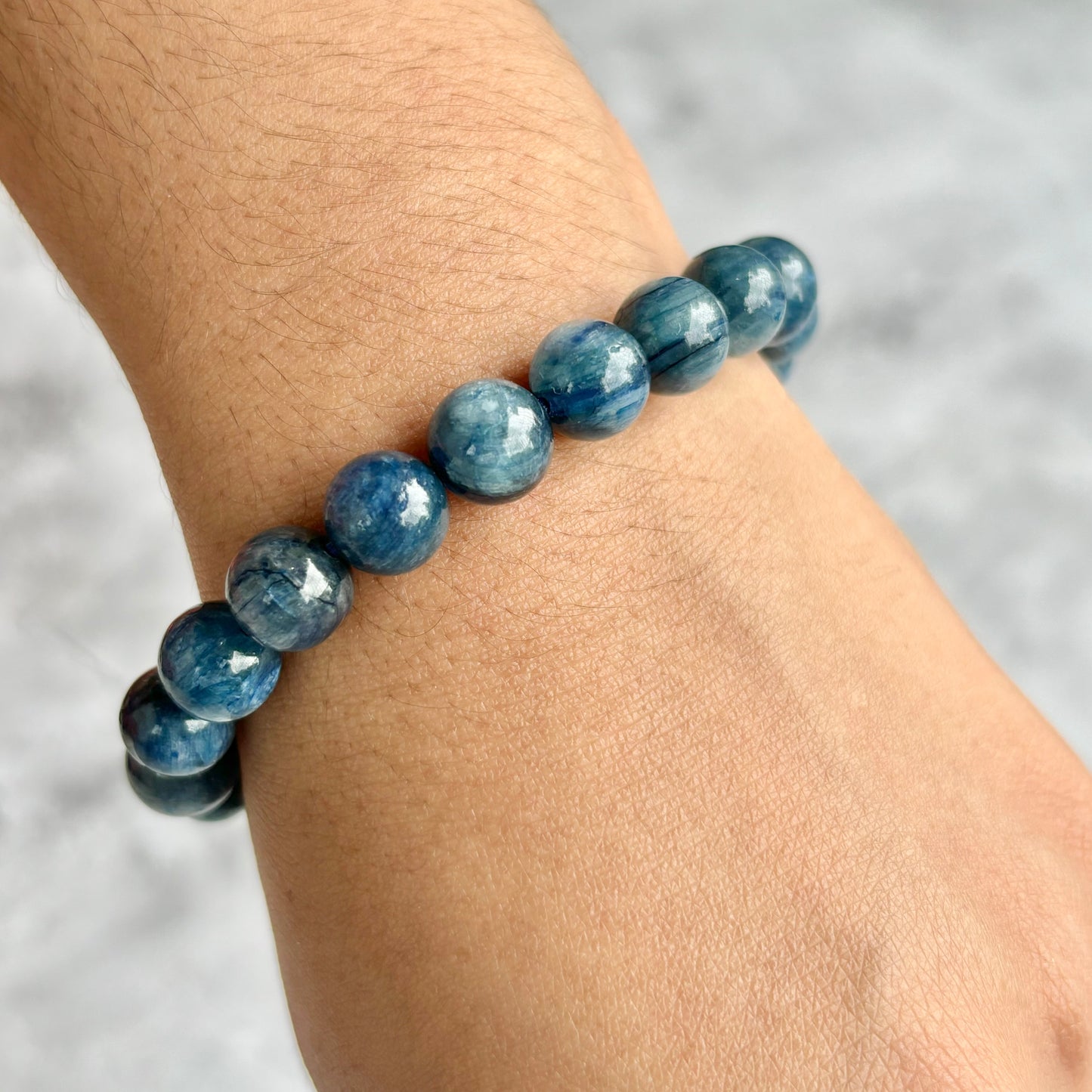 Kyanite Bead Bracelet - 8mm | Enhances telepathic & Psychic abilities