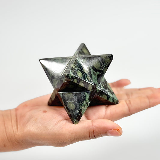 Kambaba Jasper Large Merkaba Carving - 270 Gm