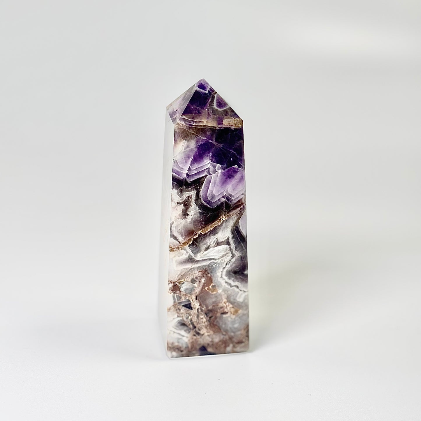 Four Facet Chevron Amethyst Tower – 360g - Amplified Intuition & Focused Healing