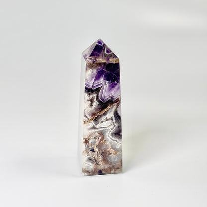 Four Facet Chevron Amethyst Tower – 360g - Amplified Intuition & Focused Healing