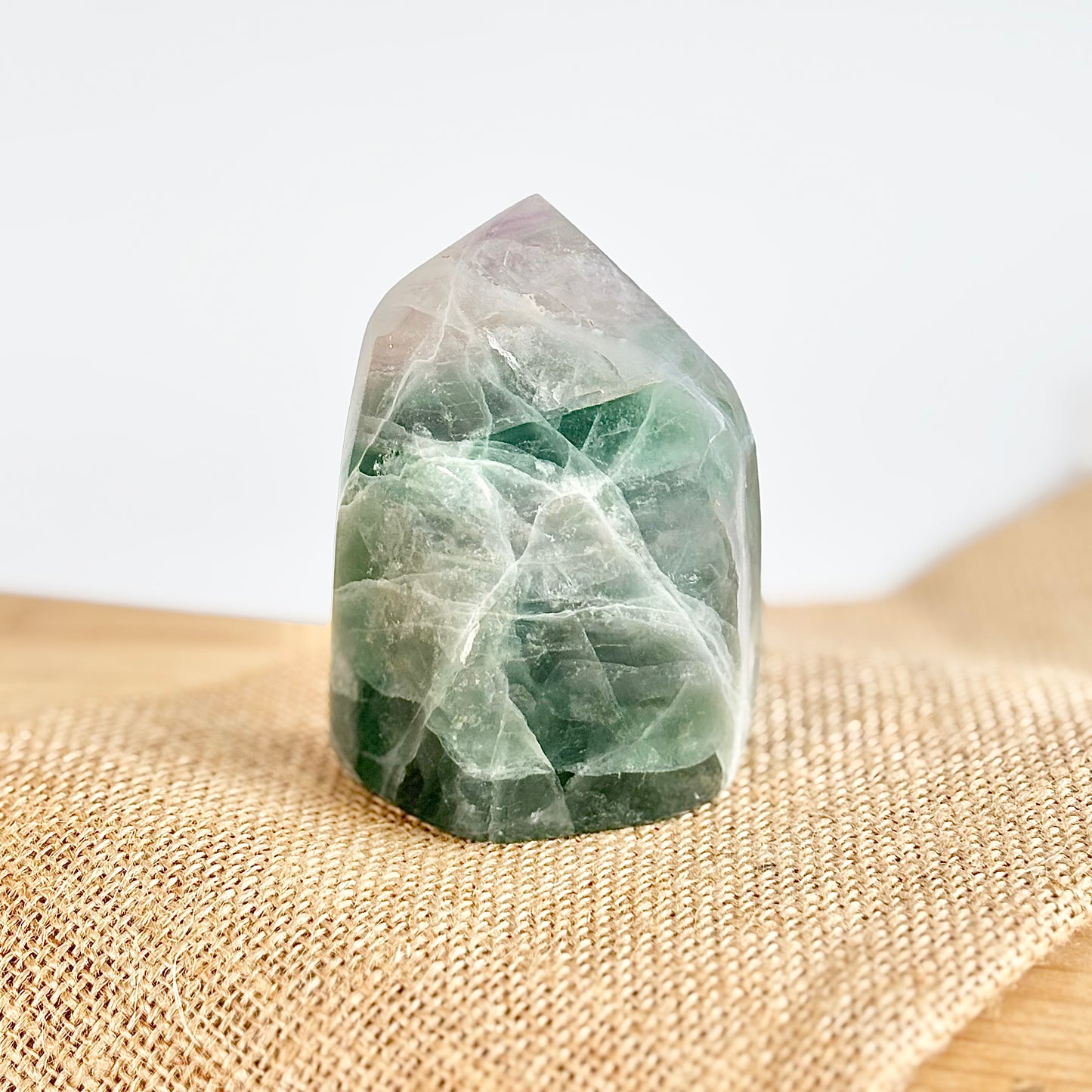 Green Fluorite Free Form ( Little Purple Inclusion) - 380 Gm | Focus & Concentration