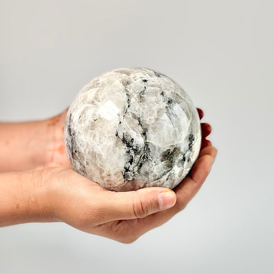 Rainbow Moonstone Sphere – Large - 1370 Gm | Cultivates Compassion & empathy