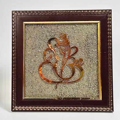 Pyrite Dust Frame with Ganpati Print