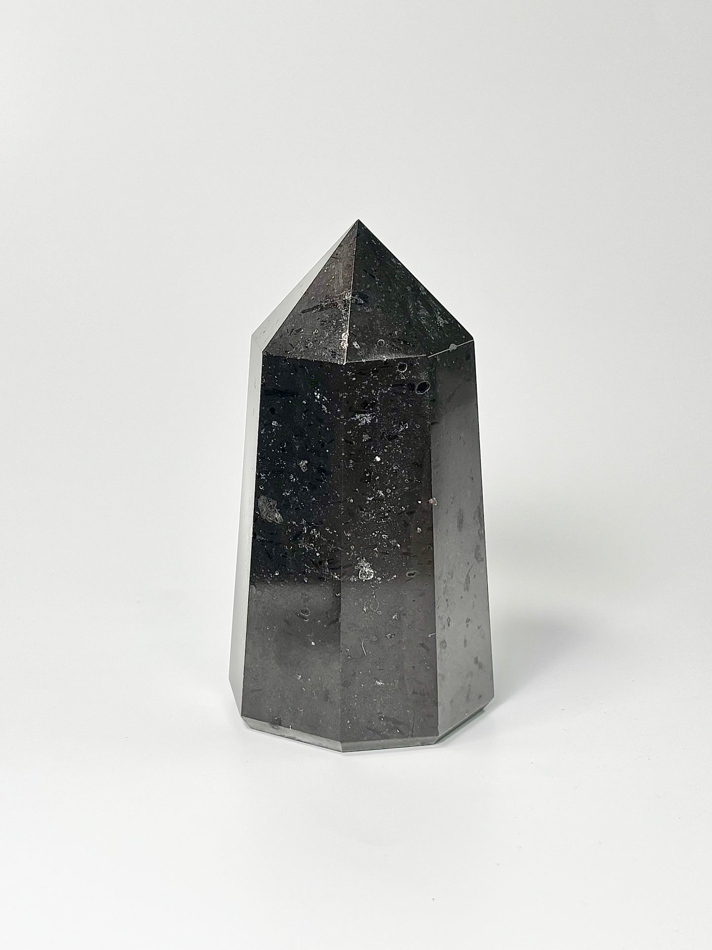 Eight Facet Black Tourmaline Tower – 645g - Bold Presence & Timeless Design