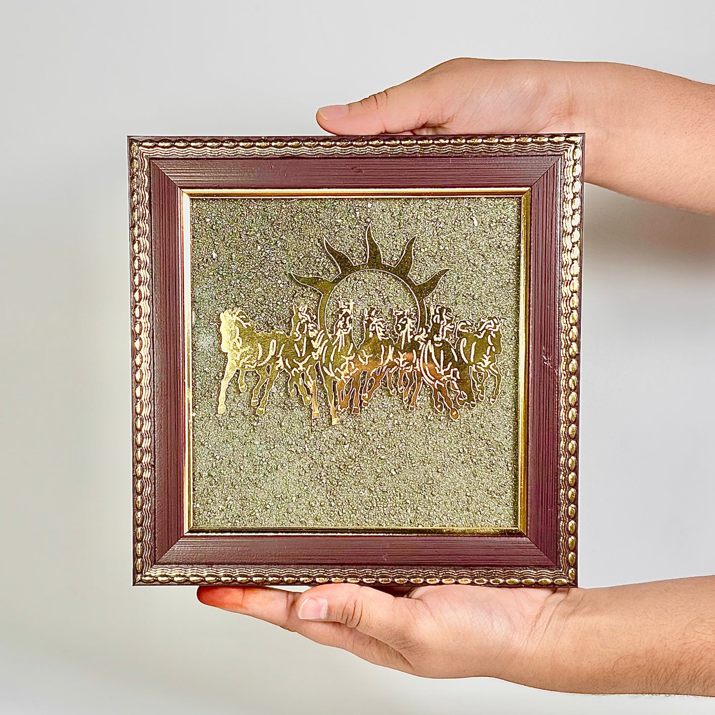Seven Horse Pyrite Dust Frame