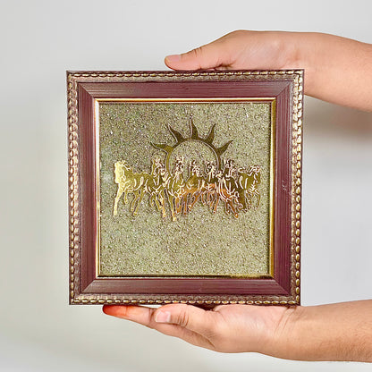 Seven Horse Pyrite Dust Frame