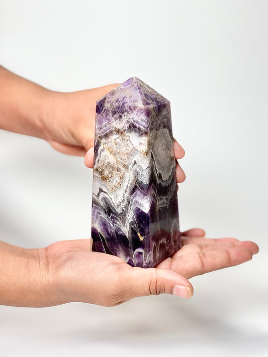 Four Facet Chevron Amethyst Tower – 585g - Focused Energy & Refined Intuition