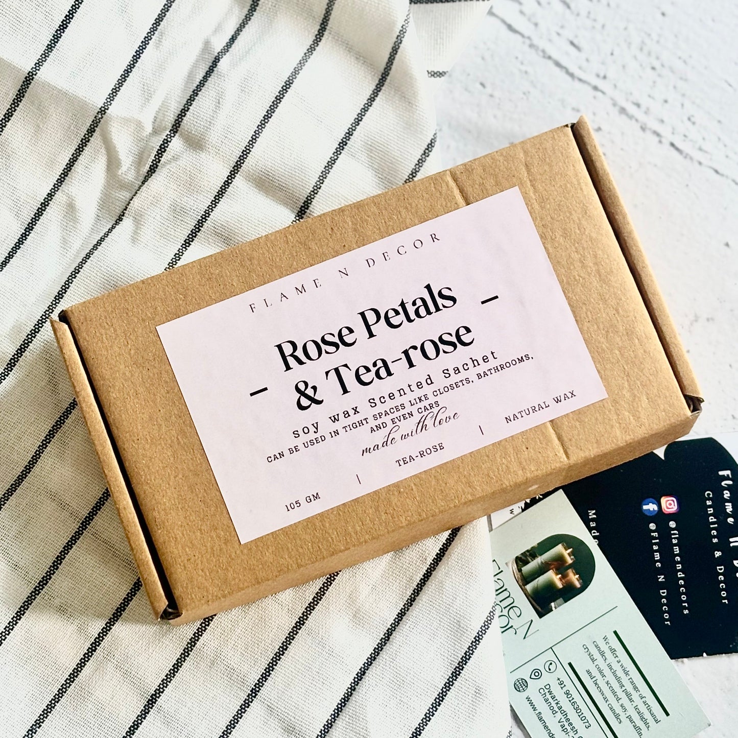 Oval Rose & Tea-Rose Scented Soy Wax Sachets | Pack of 3