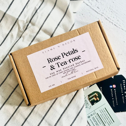 Oval Rose & Tea-Rose Scented Soy Wax Sachets | Pack of 3