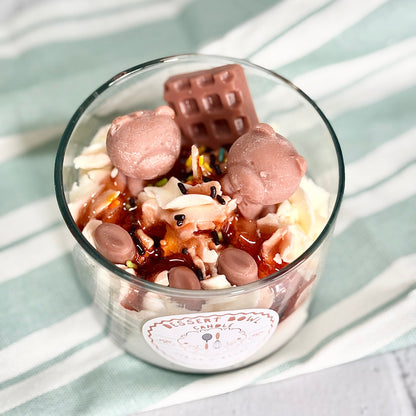 Dessert Bowl with Teddy & Chocolates Decorative Soy Scented Candle