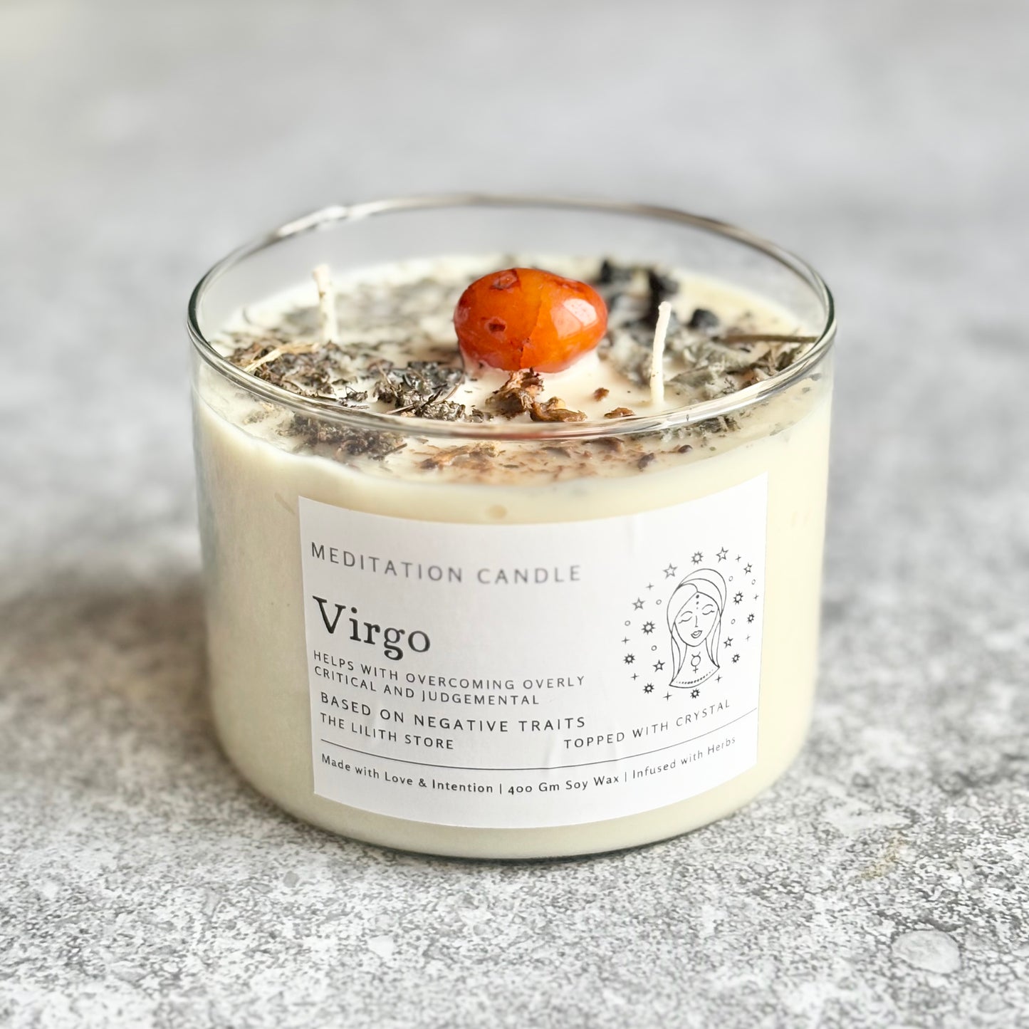 Virgo Zodiac Soy Intention Candle | 400 Gm