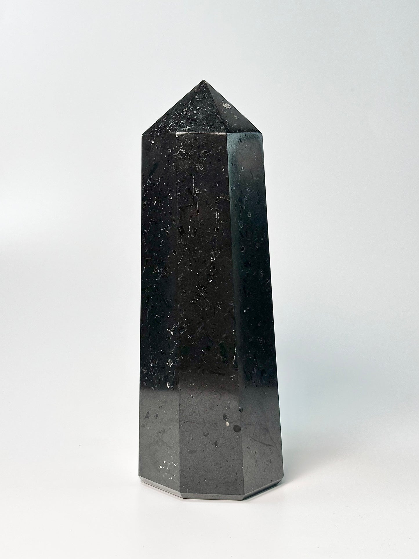 Eight Facet Black Tourmaline Tower – 1.1 kg - Bold Presence & Timeless Design